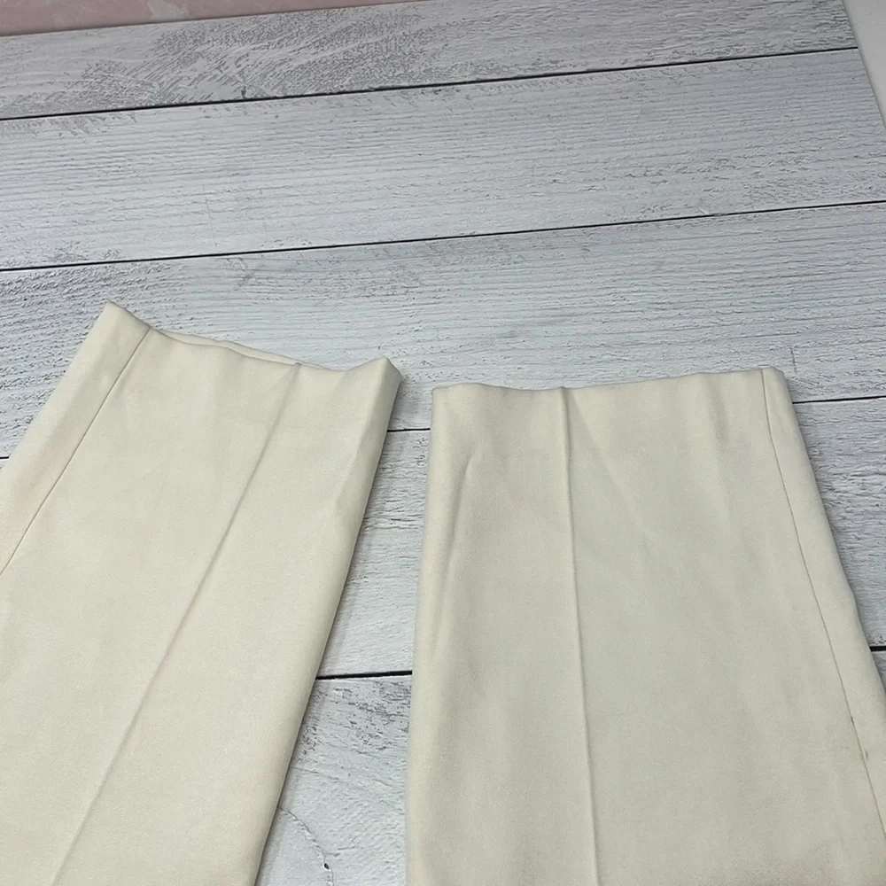 Reiss High Rise Career Trousers in Cream 10 O1 - Picture 8 of 8